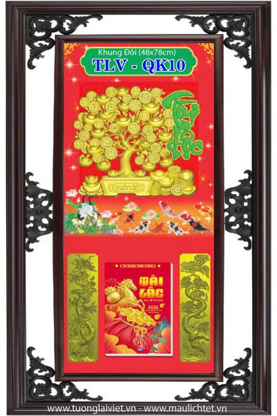 Lịch khung nhựa giả gỗ Kim Tiền Tài Lộc